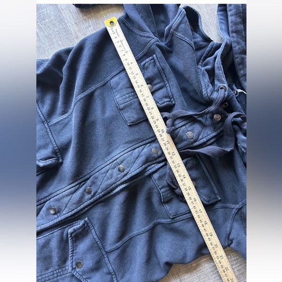 Free People Chelsea Cardi laced up sleeve Hooded cardigan jacket Women’s XS RARE - Picture 9 of 14